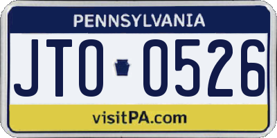 PA license plate JTO0526