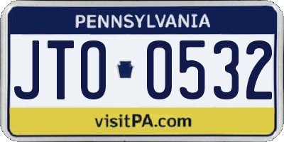 PA license plate JTO0532