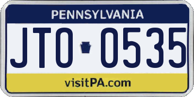 PA license plate JTO0535