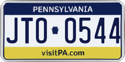 PA license plate JTO0544