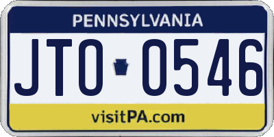 PA license plate JTO0546