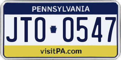 PA license plate JTO0547