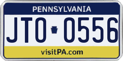 PA license plate JTO0556