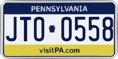 PA license plate JTO0558