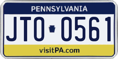 PA license plate JTO0561