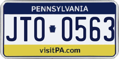 PA license plate JTO0563