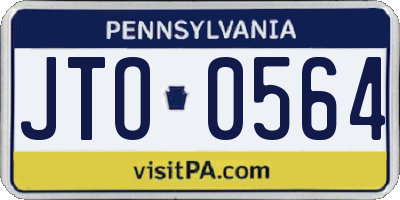 PA license plate JTO0564