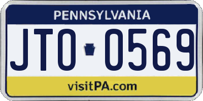 PA license plate JTO0569