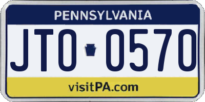 PA license plate JTO0570