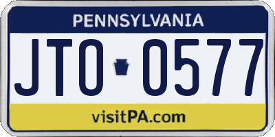 PA license plate JTO0577