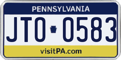 PA license plate JTO0583