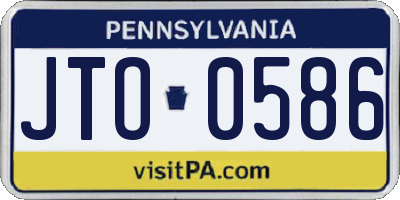 PA license plate JTO0586
