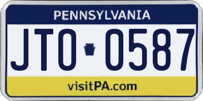 PA license plate JTO0587