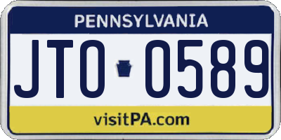 PA license plate JTO0589