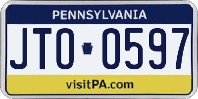 PA license plate JTO0597