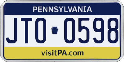 PA license plate JTO0598
