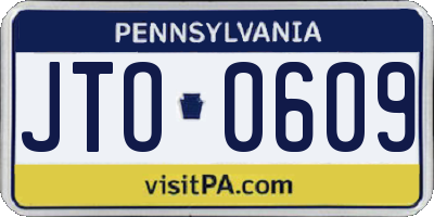 PA license plate JTO0609
