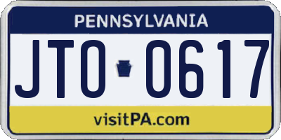 PA license plate JTO0617