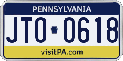 PA license plate JTO0618