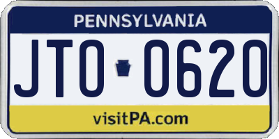 PA license plate JTO0620
