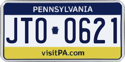 PA license plate JTO0621