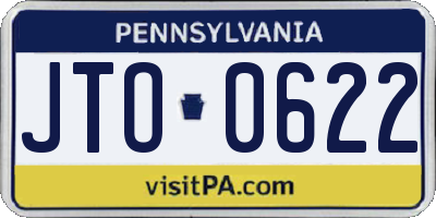 PA license plate JTO0622