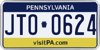 PA license plate JTO0624