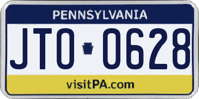 PA license plate JTO0628