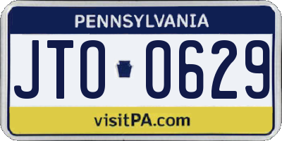 PA license plate JTO0629
