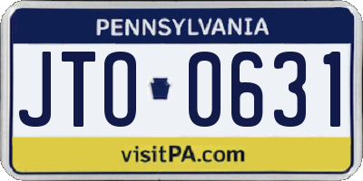 PA license plate JTO0631