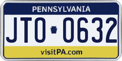 PA license plate JTO0632
