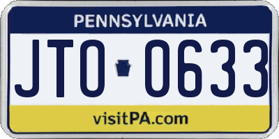 PA license plate JTO0633