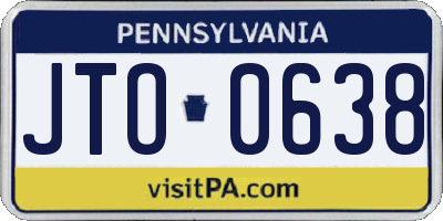PA license plate JTO0638