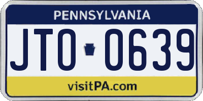 PA license plate JTO0639