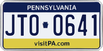 PA license plate JTO0641