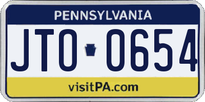 PA license plate JTO0654