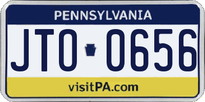 PA license plate JTO0656
