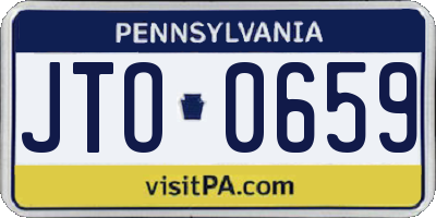 PA license plate JTO0659