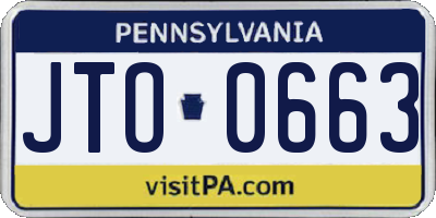 PA license plate JTO0663