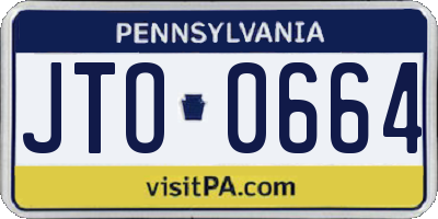 PA license plate JTO0664