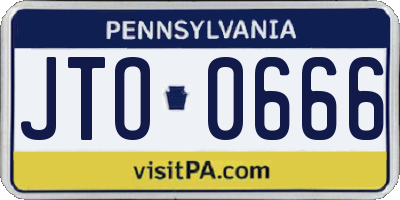 PA license plate JTO0666