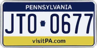 PA license plate JTO0677
