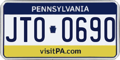 PA license plate JTO0690