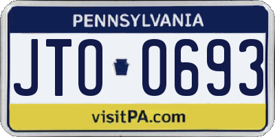 PA license plate JTO0693