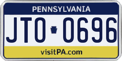 PA license plate JTO0696