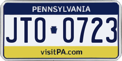 PA license plate JTO0723