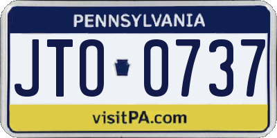 PA license plate JTO0737