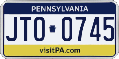 PA license plate JTO0745