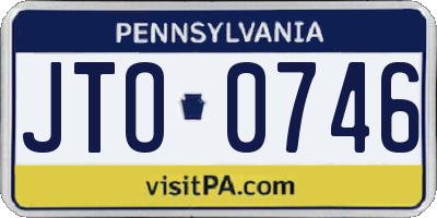 PA license plate JTO0746