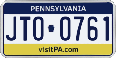 PA license plate JTO0761
